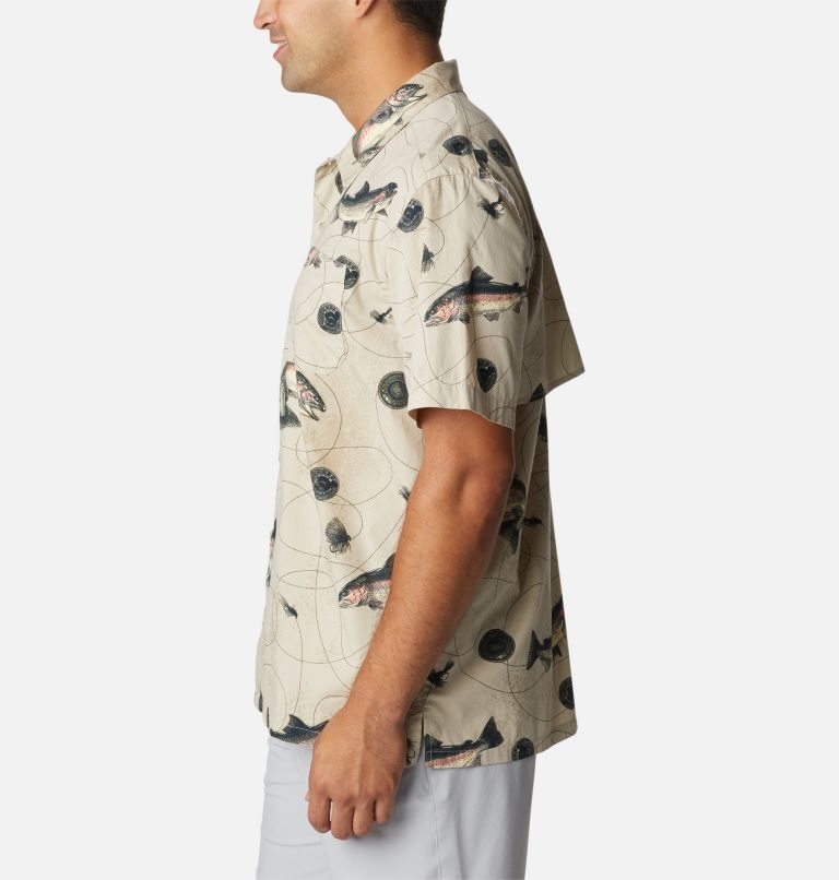 Men's Columbia PFG Trollers Best Short Sleeve Shirts Khaki | CA-B6AC3