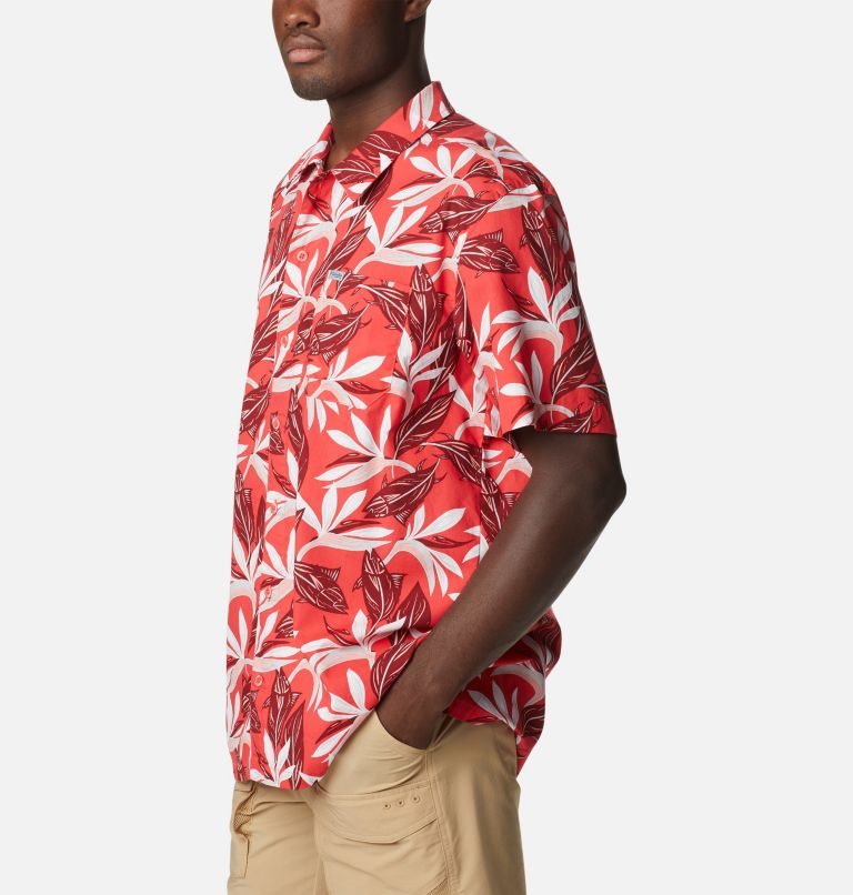 Men's Columbia PFG Trollers Best Short Sleeve Shirts Flower | CA-C1306