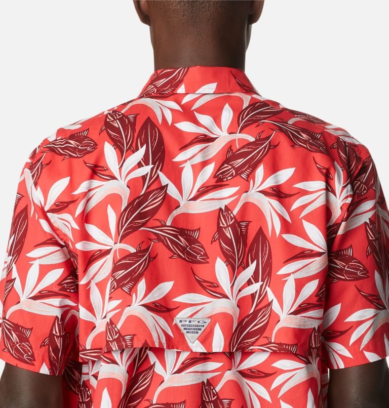 Men's Columbia PFG Trollers Best Short Sleeve Shirts Flower | CA-C1306
