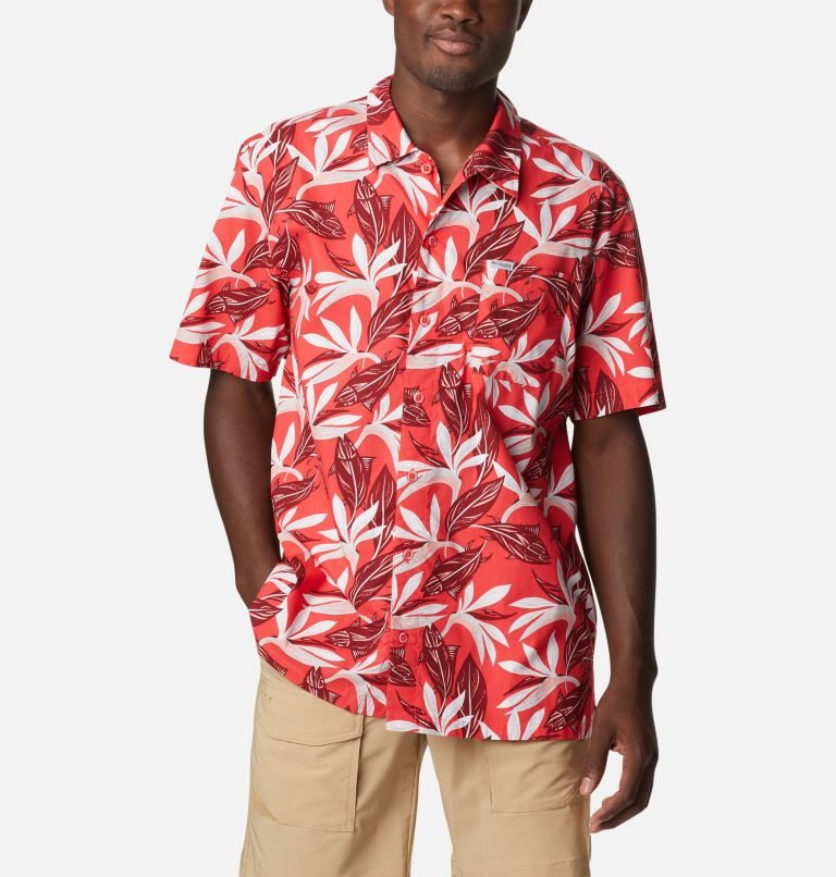 Men\'s Columbia PFG Trollers Best Short Sleeve Shirts Flower | CA-C1306