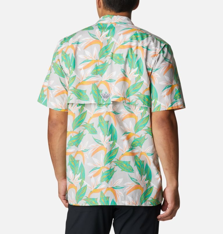 Men's Columbia PFG Trollers Best Short Sleeve Shirts Flower | CA-FA6LC