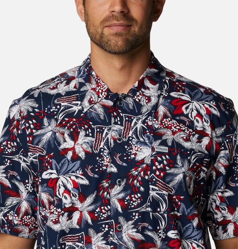 Men's Columbia PFG Trollers Best Short Sleeve Shirts Flower | CA-I05C4
