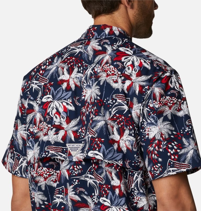 Men's Columbia PFG Trollers Best Short Sleeve Shirts Flower | CA-I05C4