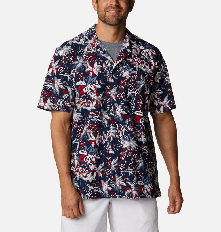 Men\'s Columbia PFG Trollers Best Short Sleeve Shirts Flower | CA-I05C4