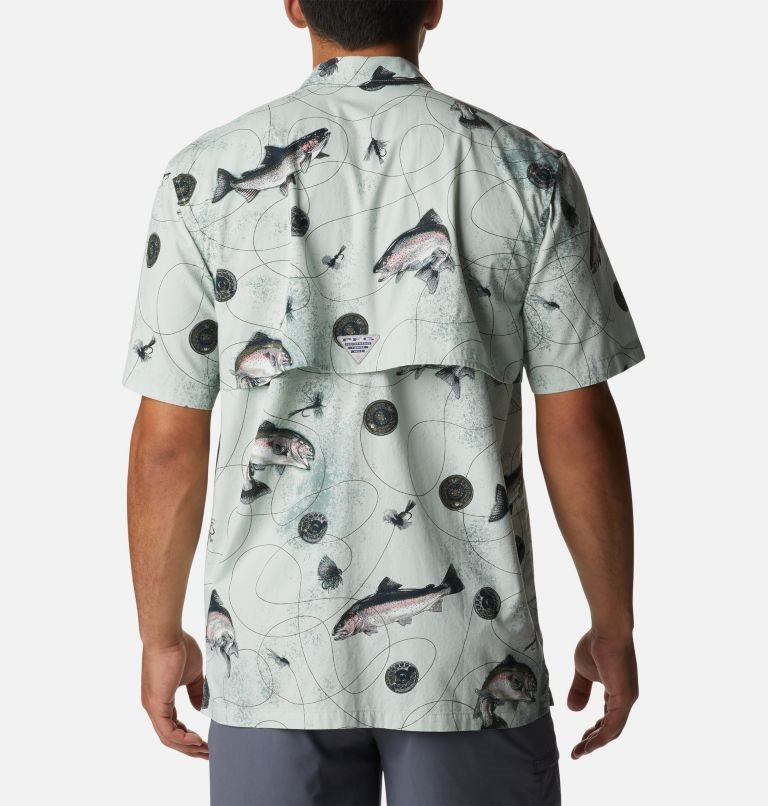 Men's Columbia PFG Trollers Best Short Sleeve Shirts Mint | CA-P86C1