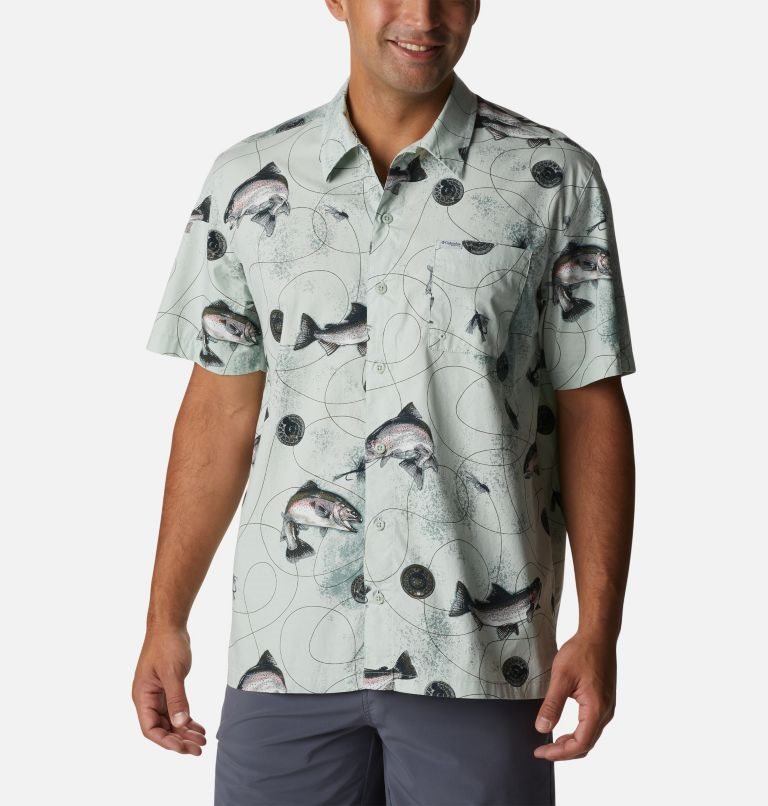 Men\'s Columbia PFG Trollers Best Short Sleeve Shirts Mint | CA-P86C1
