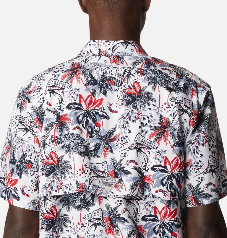 Men's Columbia PFG Trollers Best Short Sleeve Shirts Flower | CA-R360L