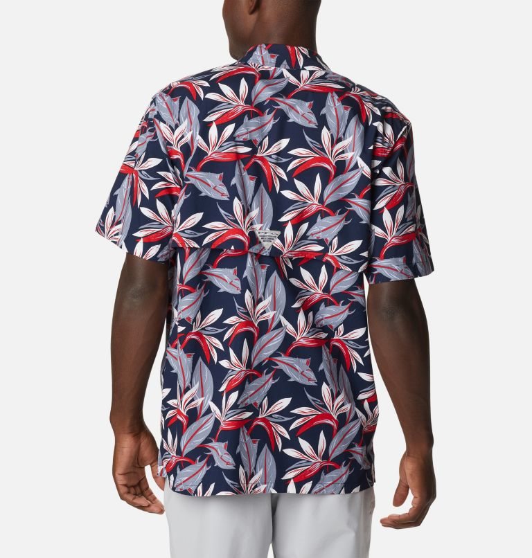 Men's Columbia PFG Trollers Best Short Sleeve Shirts Flower | CA-V651C