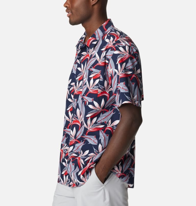 Men's Columbia PFG Trollers Best Short Sleeve Shirts Flower | CA-V651C