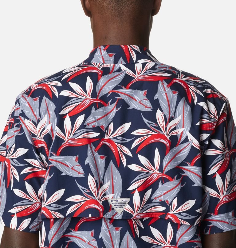 Men's Columbia PFG Trollers Best Short Sleeve Shirts Flower | CA-V651C