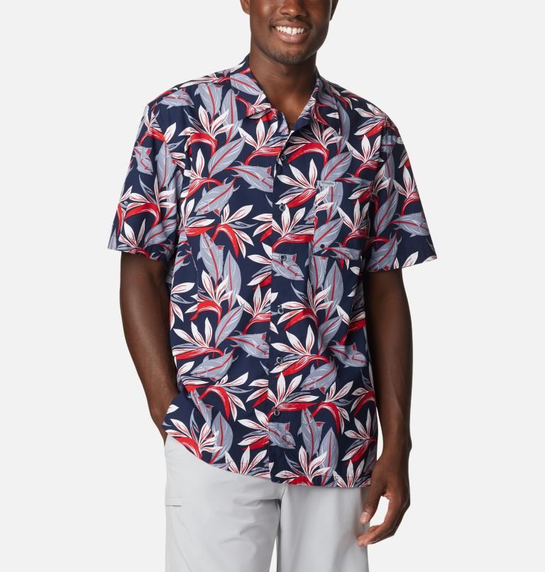 Men\'s Columbia PFG Trollers Best Short Sleeve Shirts Flower | CA-V651C