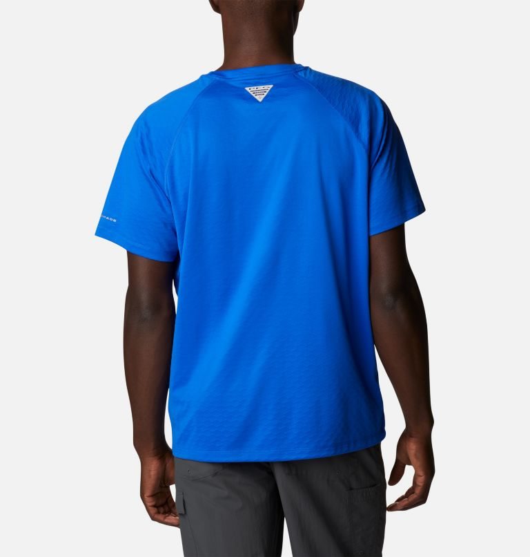 Men's Columbia PFG Zero Rules Ice Short Sleeve T Shirts Blue | CA-G5C4L