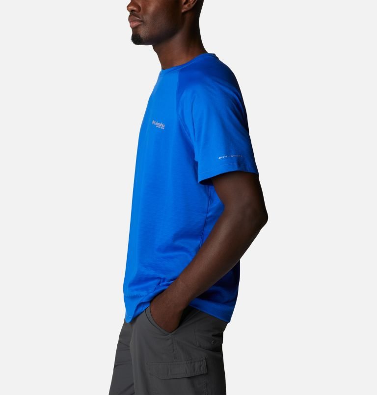 Men's Columbia PFG Zero Rules Ice Short Sleeve T Shirts Blue | CA-G5C4L