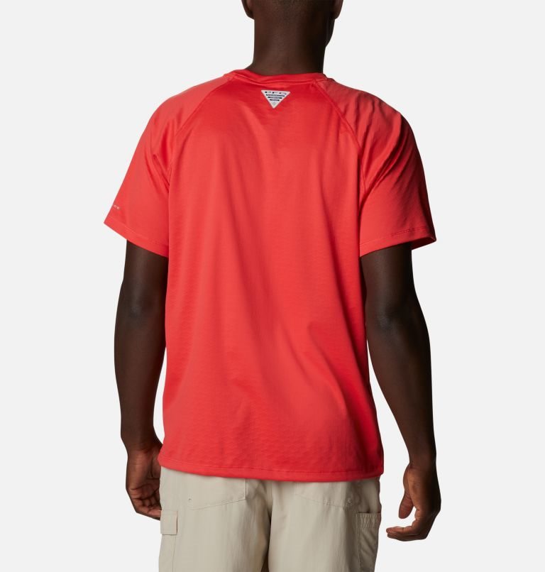 Men's Columbia PFG Zero Rules Ice Short Sleeve T Shirts Red | CA-S45LA