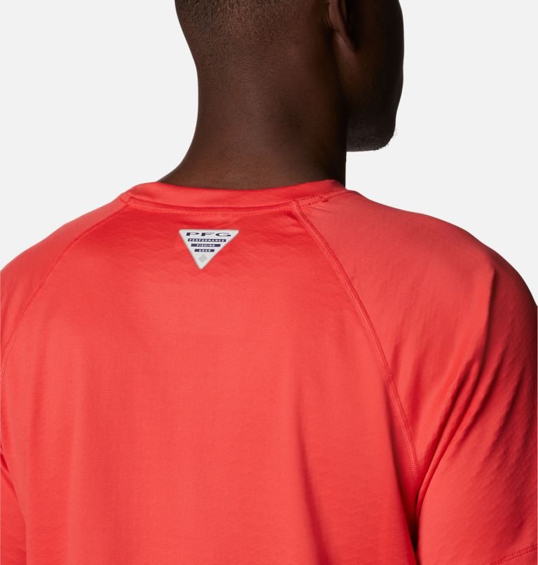 Men's Columbia PFG Zero Rules Ice Short Sleeve T Shirts Red | CA-S45LA
