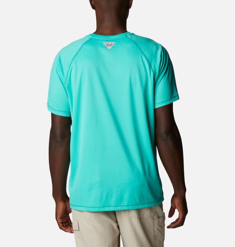 Men's Columbia PFG Zero Rules Ice Short Sleeve T Shirts Turquoise | CA-X3406