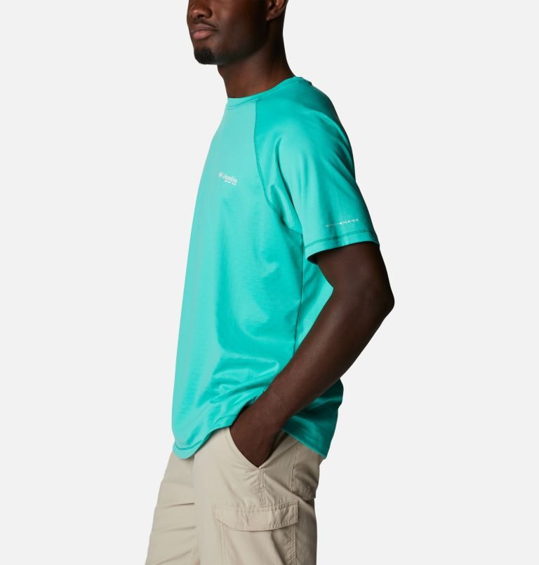 Men's Columbia PFG Zero Rules Ice Short Sleeve T Shirts Turquoise | CA-X3406