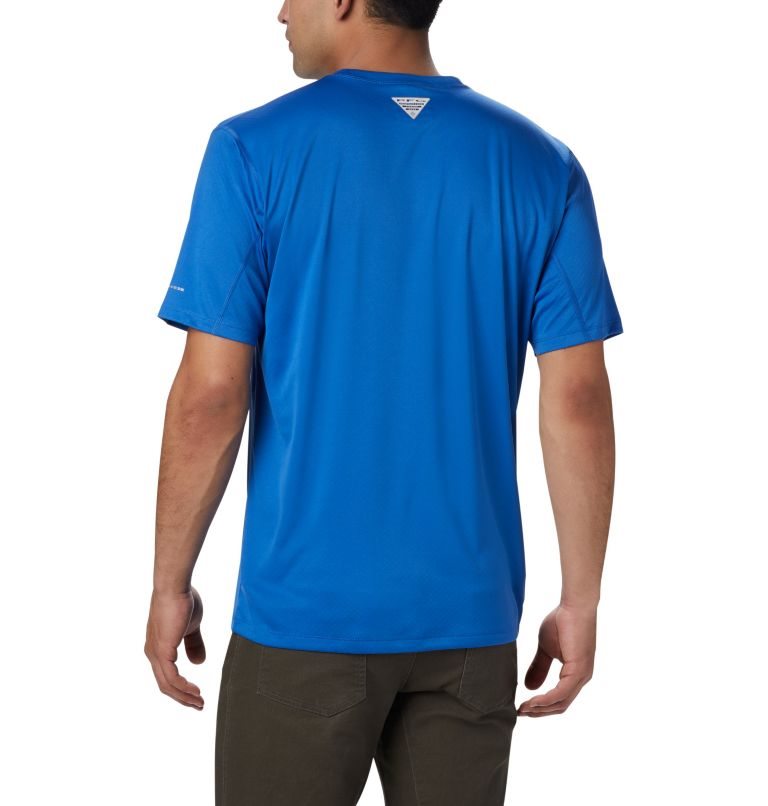 Men's Columbia PFG Zero Rules Short Sleeve T Shirts Blue | CA-K6L13