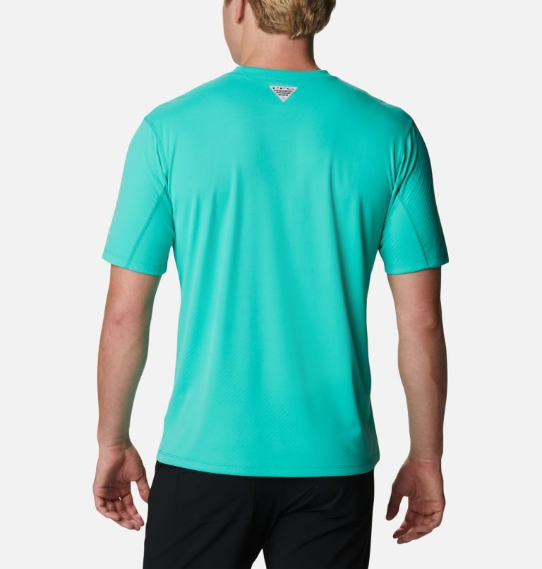 Men's Columbia PFG Zero Rules Short Sleeve T Shirts Turquoise | CA-U01A8