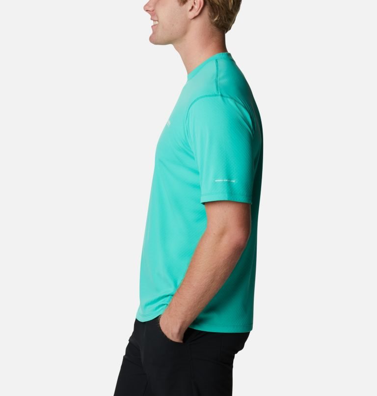 Men's Columbia PFG Zero Rules Short Sleeve T Shirts Turquoise | CA-U01A8
