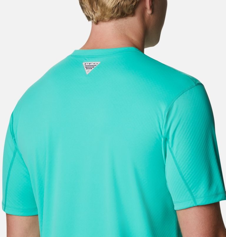 Men's Columbia PFG Zero Rules Short Sleeve T Shirts Turquoise | CA-U01A8