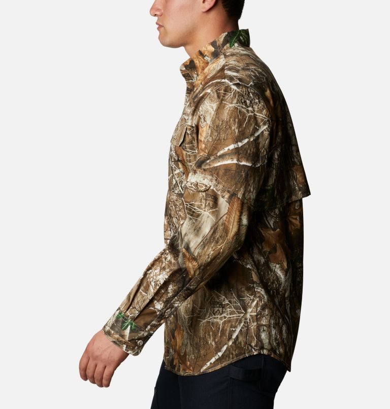 Men's Columbia PHG Blood and Guts Shooting Shirts Olive | CA-LCA31