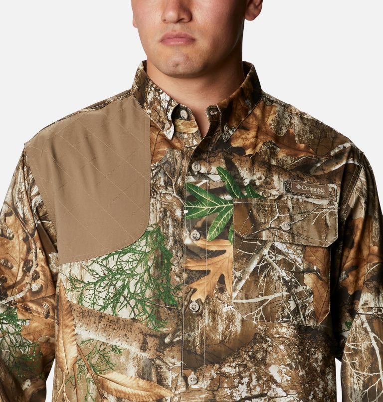 Men's Columbia PHG Blood and Guts Shooting Shirts Olive | CA-LCA31