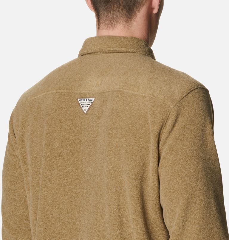 Men's Columbia PHG Bucktail Fleece Over Shirts Brown | CA-RA480