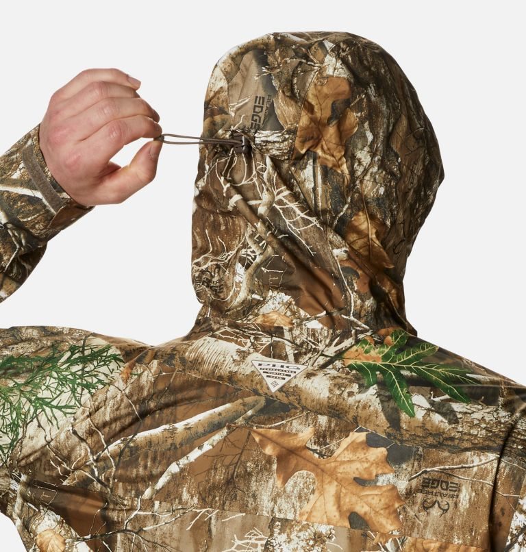 Men's Columbia PHG Camo Rain Jackets Olive | CA-U0CA8