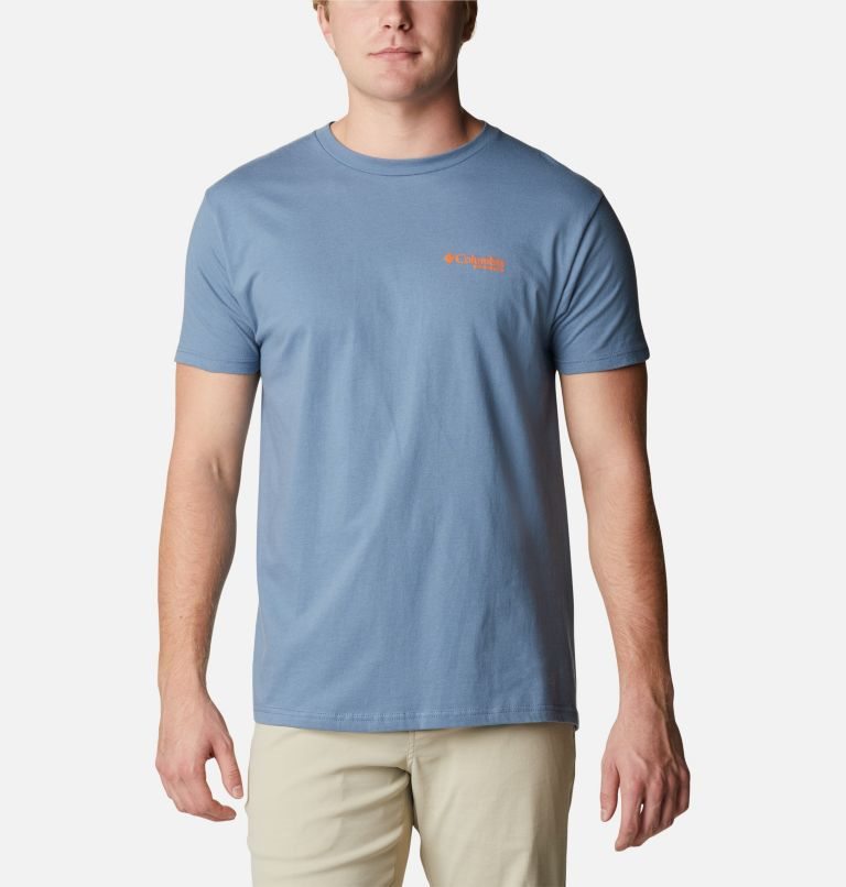 Men's Columbia PHG Facto Graphic T Shirts Navy | CA-XALC0
