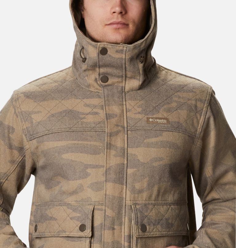 Men's Columbia PHG Gallatin Wool Jackets Camo | CA-M0C61