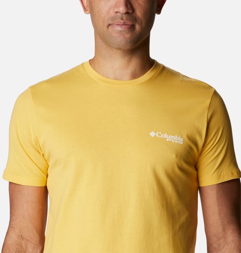 Men's Columbia PHG Reckon T Shirts Yellow | CA-V5C6L