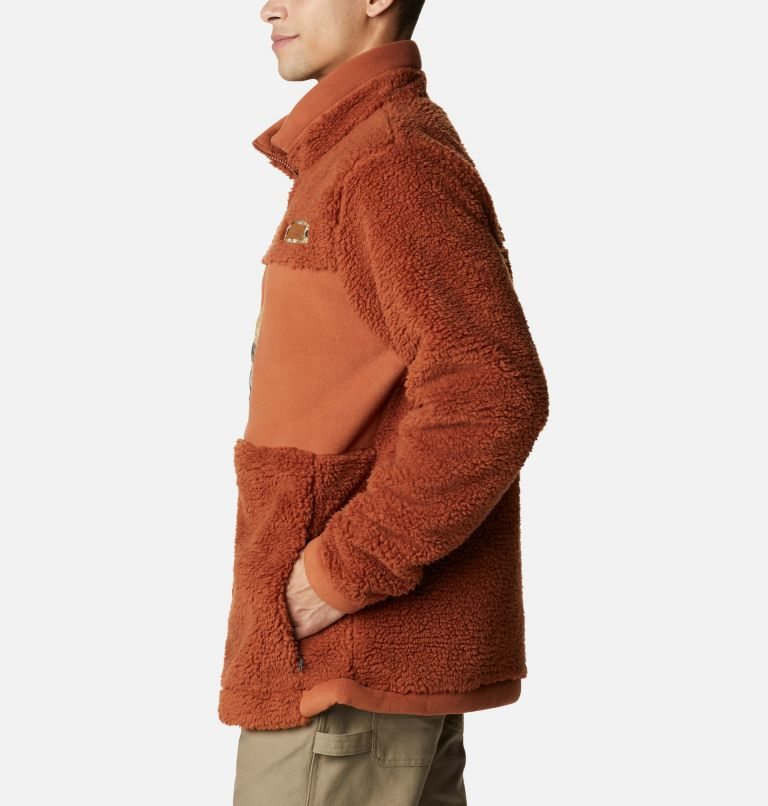 Men's Columbia PHG Roughtail Sherpa Full Zip Fleece Jackets Brown | CA-X105L