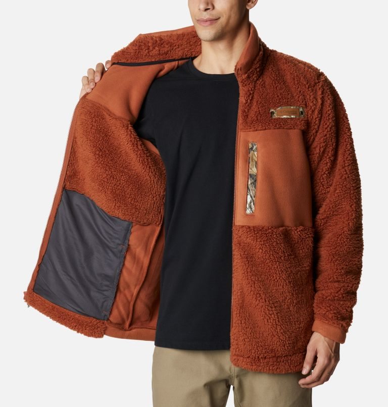Men's Columbia PHG Roughtail Sherpa Full Zip Fleece Jackets Brown | CA-X105L