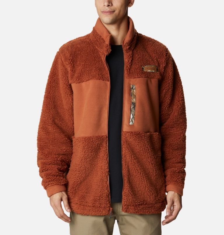 Men's Columbia PHG Roughtail Sherpa Full Zip Fleece Jackets Brown | CA-X105L