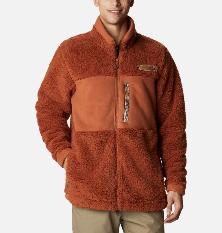 Men\'s Columbia PHG Roughtail Sherpa Full Zip Fleece Jackets Brown | CA-X105L