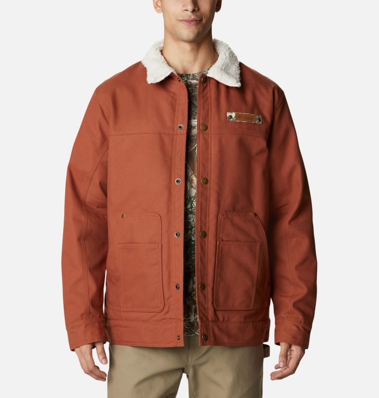 Men\'s Columbia PHG Roughtail Sherpa Lined Field Jackets Brown | CA-QL536