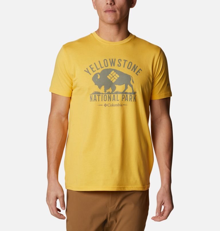 Men\'s Columbia Pack Yellowstone T Shirts Yellow | CA-P6345