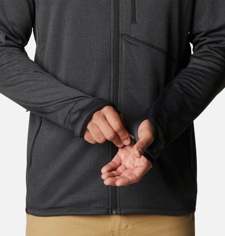 Men's Columbia Park View Full Zip Fleece Jackets Black | CA-Y1A65