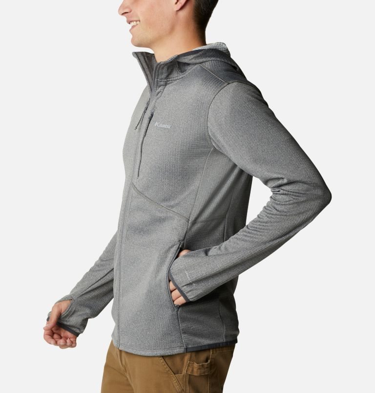 Men's Columbia Park View Full Zip Hoodie Fleece Jackets Grey | CA-C8C06