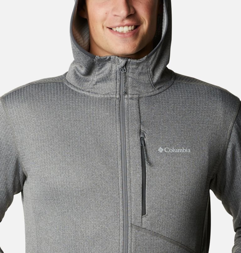Men's Columbia Park View Full Zip Hoodie Fleece Jackets Grey | CA-C8C06