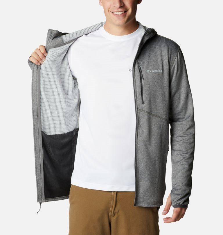 Men's Columbia Park View Full Zip Hoodie Fleece Jackets Grey | CA-C8C06