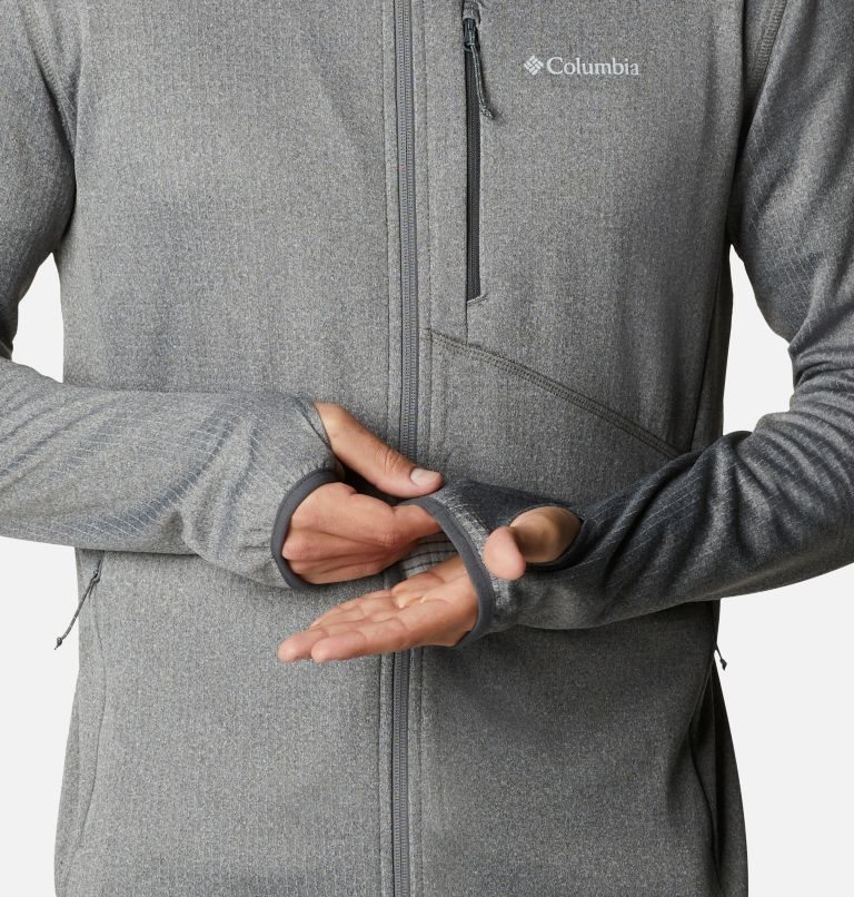 Men's Columbia Park View Full Zip Hoodie Fleece Jackets Grey | CA-C8C06