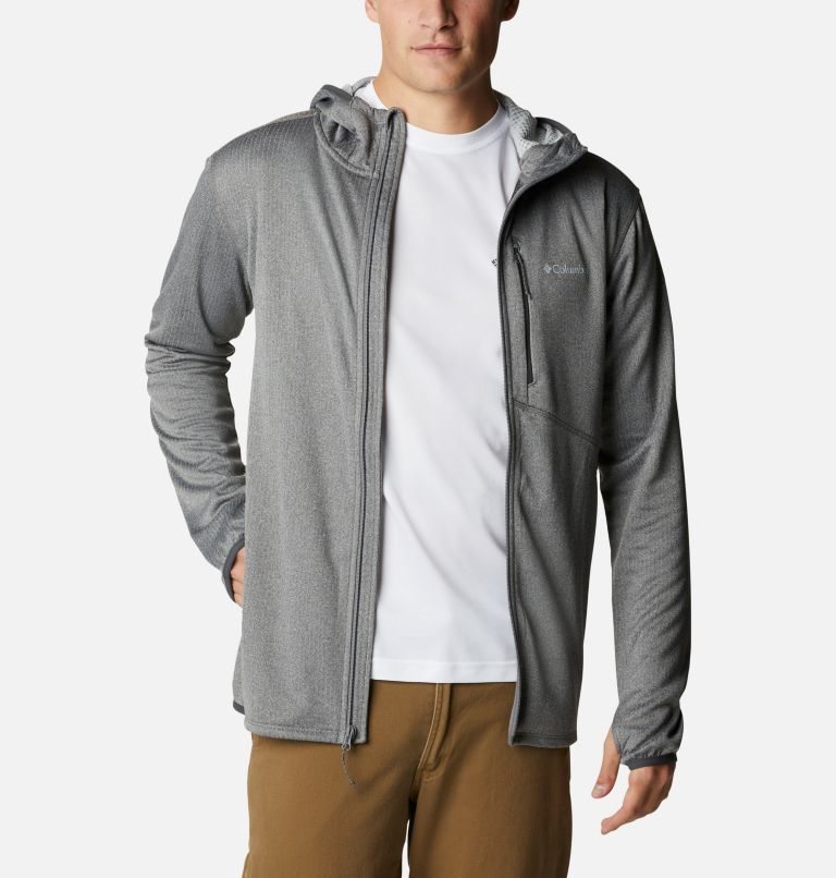 Men\'s Columbia Park View Full Zip Hoodie Fleece Jackets Grey | CA-C8C06