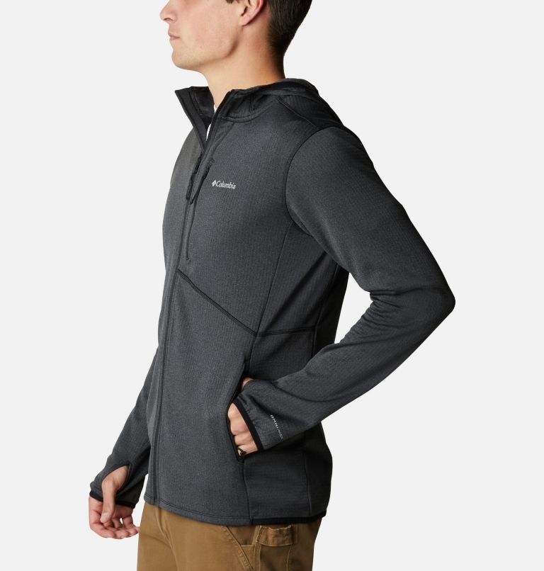 Men's Columbia Park View Full Zip Hoodie Fleece Jackets Black | CA-L63C1