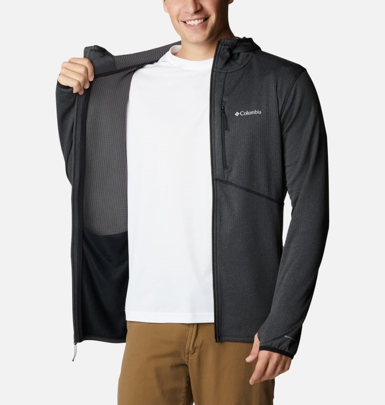 Men's Columbia Park View Full Zip Hoodie Fleece Jackets Black | CA-L63C1