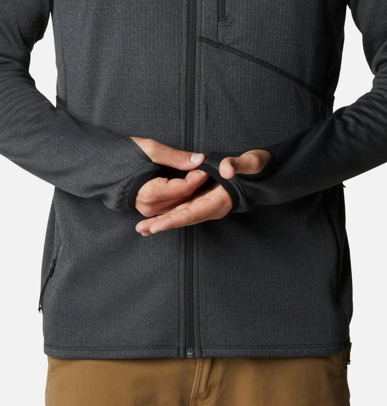 Men's Columbia Park View Full Zip Hoodie Fleece Jackets Black | CA-L63C1
