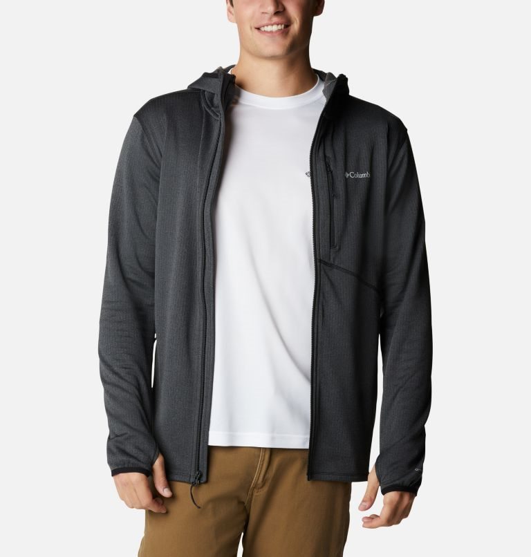 Men\'s Columbia Park View Full Zip Hoodie Fleece Jackets Black | CA-L63C1
