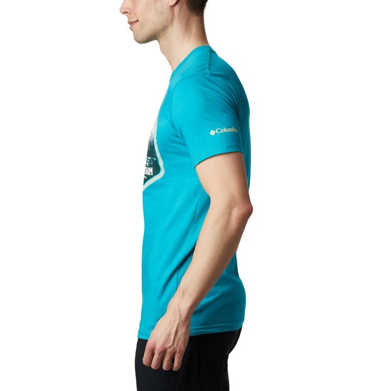 Men's Columbia Pegasus Cotton T Shirts Turquoise | CA-R1A60