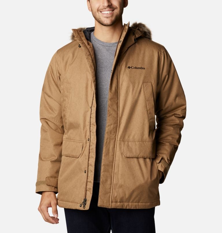 Men\'s Columbia Penns Creek II Parka Jackets Brown | CA-ILC83